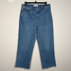 Abercrombie The Vintage Straight High Rise Jean, Raw Hem in Blue - 29 / 8 SHORT